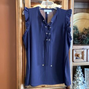 Michael Kors Navy Blue Sleeveless Blouse size L